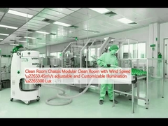 Sala pulita Chassis Sala pulita modulare con velocità del vento ≥ 0,45 m/s Illuminazione regolabile e personalizzabile ≥ 300 Lux