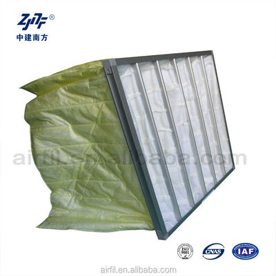 Tasca industriale 6 sacchetti F7 F8 F9 Filtro dell'aria Cornice in alluminio a bassa resistenza Fibra sintetica Medio per la depurazione dell'aria