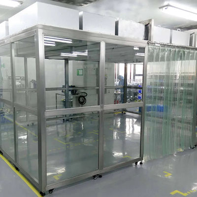 H14 HEPA Soft Wall Cleanroom Booth Portatile facile da assemblare con flusso laminare FFU soffitto PVC tenda