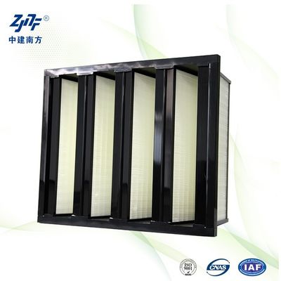 Sistema HVAC ad alta raccolta di polvere W Cell V Bank Air Filter 99,99% per la camera pulita Cappuccio di flusso laminare