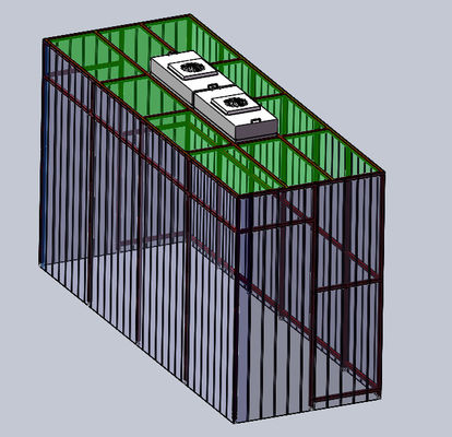Stanza di pulizia per pareti in vetro in PVC con controllo della pressione positiva/negativa - sistema di installazione rapida